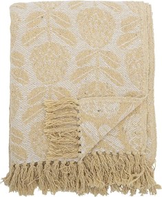 Жълто одеяло със смес от памук 130x155 cm Pratello – Bloomingville