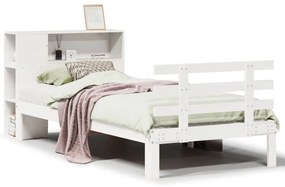 3322736 vidaXL Легло с етажерка за книги, без матрак, 100x200 см, бор масив