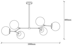 Висящо осветително тяло в месингов цвят със стъклен абажур Damar – Opviq lights