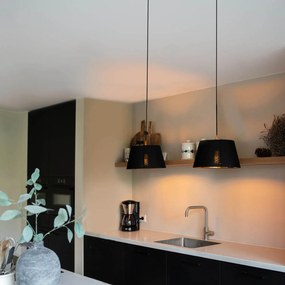 Модерен висящ лампион черен с 2 светлини - Lofty