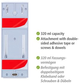 Бял стенен пластмасов диспенсер за сапун 320 ml Istres – Wenko