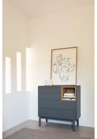 Тъмно сив нисък скрин 90x90 cm Corvo - Teulat