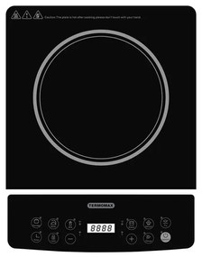 Котлон индукционен Termomax TC-272, 2000W,6 функции за готвене, Таймер 240 минути, LED дисплей, Черен