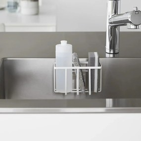 Бяла метална стойка за перилни препарати без пробиване Film Hook – YAMAZAKI