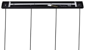 Ретро висяща лампа черна с оранжево стъкло 4 светлини - Denise