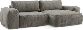Сив шенилов сгъваем ъглов диван (десен ъгъл) Kuki – Makamii