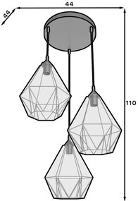 Висяща таванна лампа Bendinni 3-лампи I