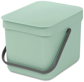 Кош за разделно събиране на боклук Brabantia Sort&Go 1005515, 6 л, Дръжка, Възможност за стенен монтаж, Светлозелен