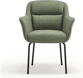 Зелен тапициран трапезен стол с подлакътници Sadira – Teulat