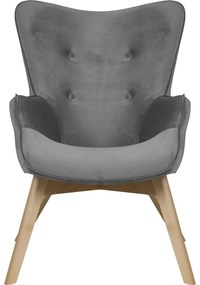 Сиво кадифено кресло Niko – Ropez
