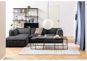 Матово черно масички за кафе в комплект от 3 бр. с плот от имитация на мрамор 60x120 cm Infinity – Actona