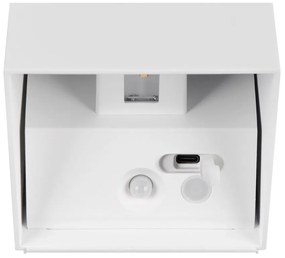 LED стенно външно осветително тяло с USB със сензор за движение (височина 10 cm) Genie – Trio