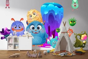 Цветен стикер за стена - весели същества Šírka: 100 cm | Dĺžka: 200 cm