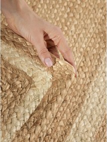 Кремава/в естествен цвят двустранна/ръчно изработена ютена пътека 70x200 cm Jutta – Hanse Home