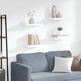 323807 vidaXL Окачени стенни рафтове, 4 бр, бели, 40x23x3,8 см, МДФ