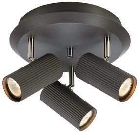 Сива лампа за таван с метален абажур 27x27 cm Costilla - Markslöjd