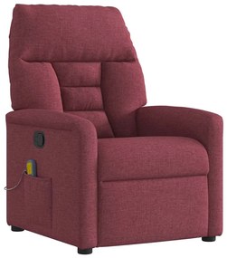 4015555 vidaXL Масажен наклоняем стол, виненочервен, текстил