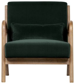 Тъмнозелено кресло от кадифе Mark - WOOOD