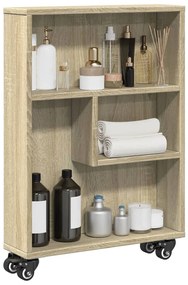 855225 vidaXL Тясна количка за съхранение, дъб сонома, 48x13x68 см, инженерно дърво