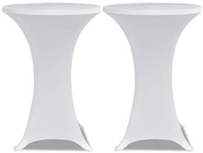 Покривки за коктейлни маси, Ø80 см, бели, еластични, 4 бр