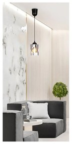 Черна висяща лампа със стъклен абажур ø 10 cm Felis - Candellux Lighting