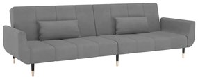 337582 vidaXL 2-местно разтегателно канапе с 2 възглавници светлосиво кадифе
