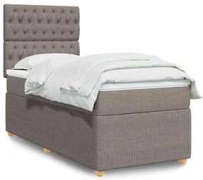 3294250 vidaXL Боксспринг легло с матрак, таупе, 90x200 см, плат