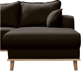 Черен ъглов диван (десен ъгъл) Beata - Ropez