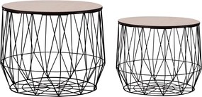 287663 vidaXL Маси за кафе, 2 бр, черни