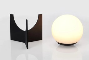 Черна метална LED затъмняваща се настолна лампа с пластмасов абажур (височина 16 cm) Cardamom – Bizzotto