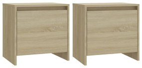 809870 vidaXL Нощни шкафчета, 2 бр, дъб сонома, 45x34x44,5 см, ПДЧ