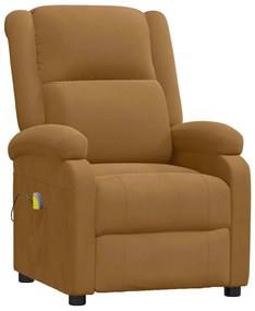 342418 vidaXL Масажен стол, кафяв, кадифе