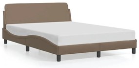 373182 vidaXL Рамка за легло Dover, капучино, 140x190 см, изкуствена кожа