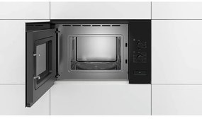 Микровълнова фурна за вграждане Bosch BFL520MB0, 20л, 800 W, 5 степени, Асистент за почистване, Авто. изключване, Черен