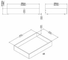 Черни чекмеджета за под леглото в комплект от 2 бр. Naia – Tvilum