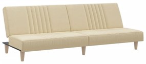 351884 vidaXL Разтегателно канапе, кремаво, плат