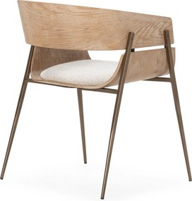 Тапицирани трапезни столове в комплект с подлакътници 2 бр. в естествен цвят Naia – MOME