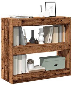 856814 vidaXL Шкаф за книги/разделител на стаи Старо дърво 80x30x72 cm