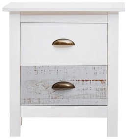 Нощно шкафче в бяло и сиво, 46 x 50 cm Romantica - Marckeric