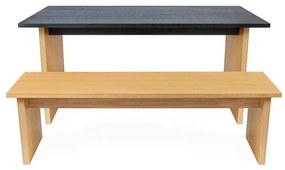 Маса за хранене с дъбов плот 90x160 cm Stripe - Woodman