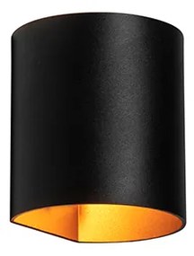 Модерна стенна лампа черна с месинг - Sabbio