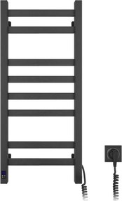 Електрически сушилник за кърпи с термостат AVANGARD 105W 80x36 cm, черен, десен