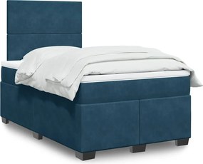 3293180 vidaXL Боксспринг легло с матрак, синьо, 120x200 см, кадифе
