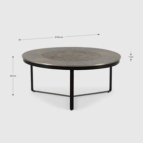 Черна/сива матова кръгла масичка за кафе ø 90 cm Clarisa – MOME