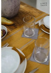 Ленена покривка 200x200 cm Amber Bronze Stripes – Linen Tales