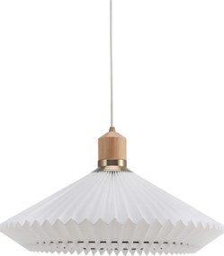 Halo Design 744268- Полилей на кабел PARIS 1xE27/60W/230V Ø 56 см бял/месинг/дъб