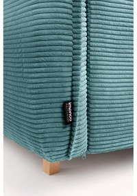 Тюркоаз сгъваем ъглов диван от рипсено кадифе (десен ъгъл/"U" форма) Tori – Bonami Selection