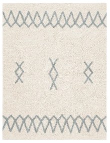 Син и кремав ръчно изработен памучен килим подходящ за пране 120x160 cm Atlas Natural – Lorena Canals
