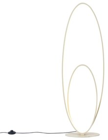 Дизайнерска подова лампа бежова с LED 3-степенно димиране - Boomerang