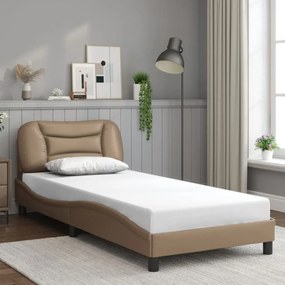 3207978 vidaXL Рамка за легло без матрак Hvar, капучино, 90x200 см, изкуствена кожа